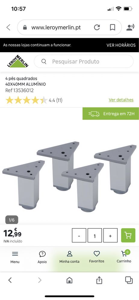 4 pés quadrados aluminio