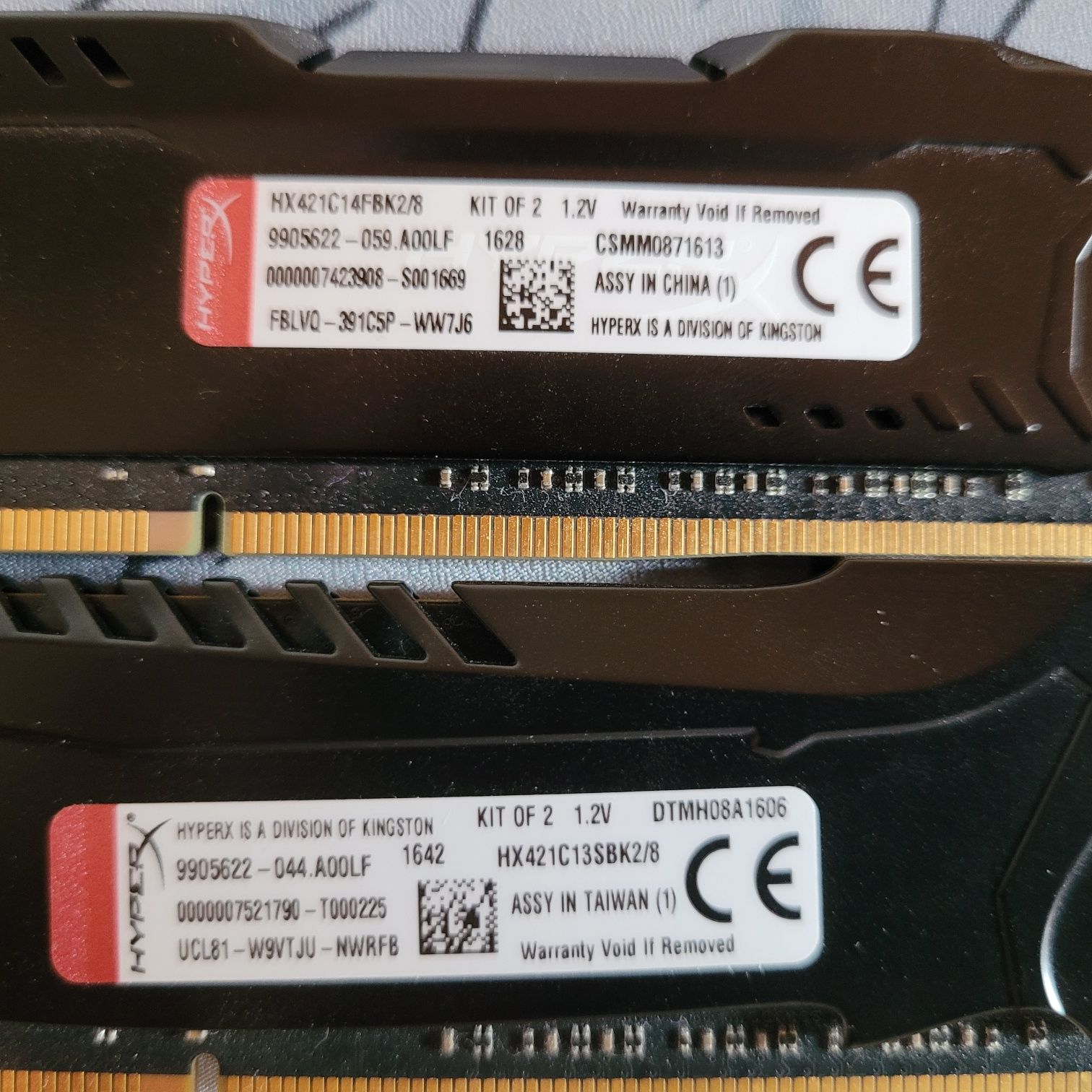RAM 16GB HyperX Fury/Savage 4x4GB (Fury 3200Mhz/Savage 2133Mhz)