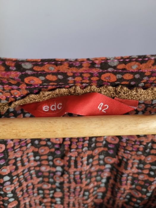 Ceglana wiązana pod biustem sukienka EDC 42 XL retro vintage boho styl