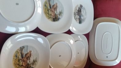 serciço de porcelan lesenthal de servir carnes de caça feito y pintado