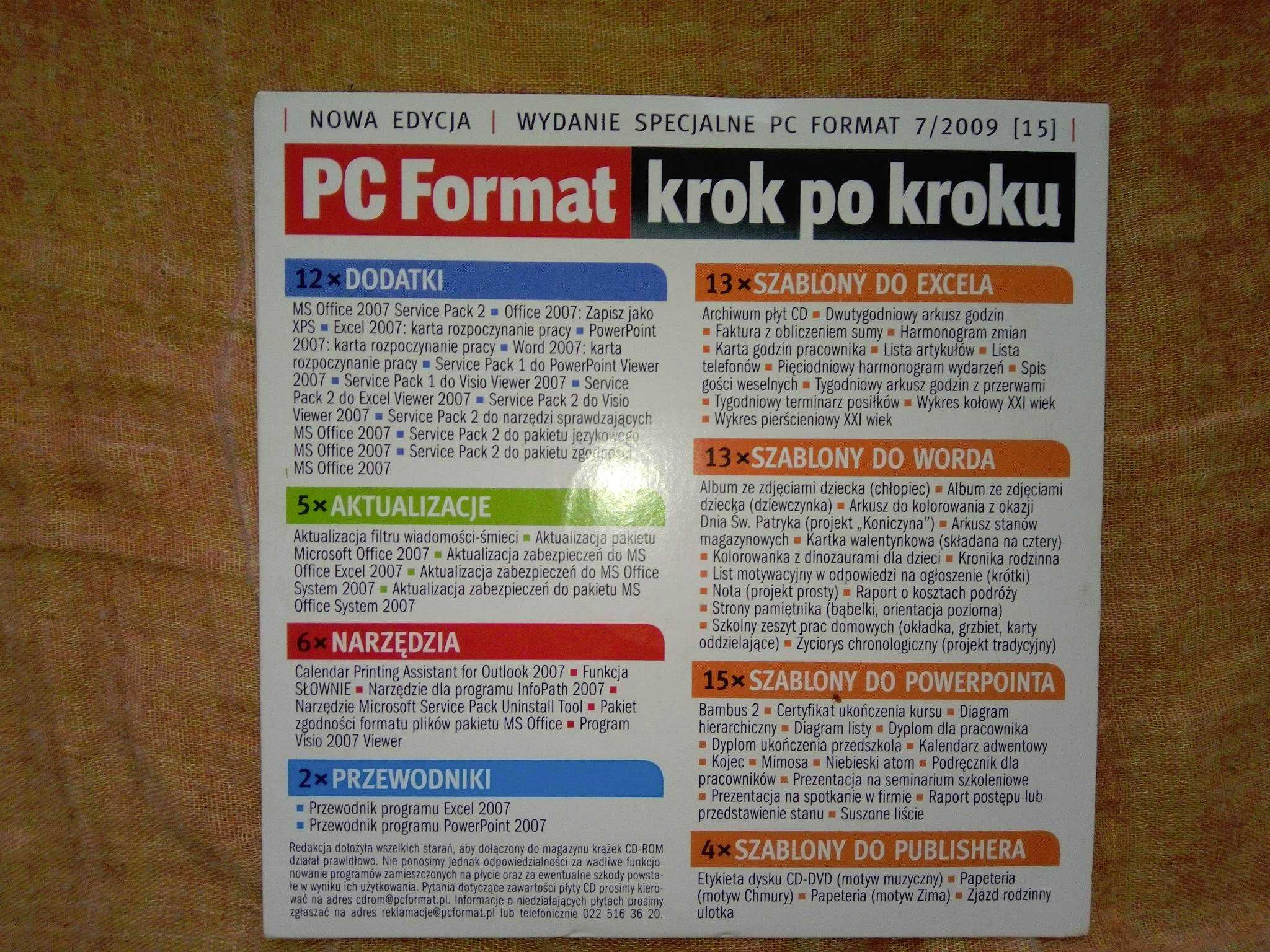 Pc Format krok po kroku 7 2009 Word Excel PowerPoint Gazeta + płyta CD