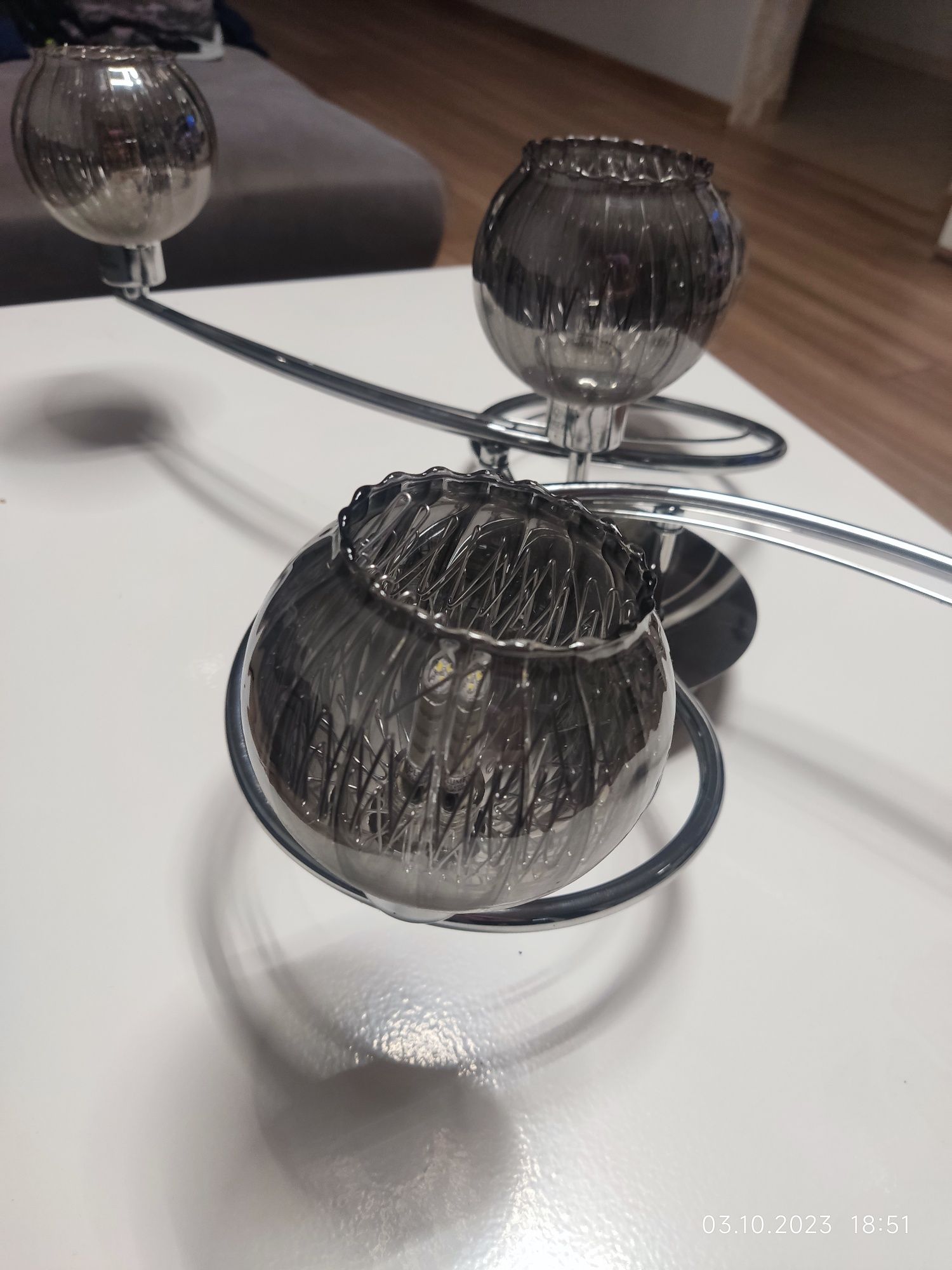 Lampa sufitowa szklane klosze