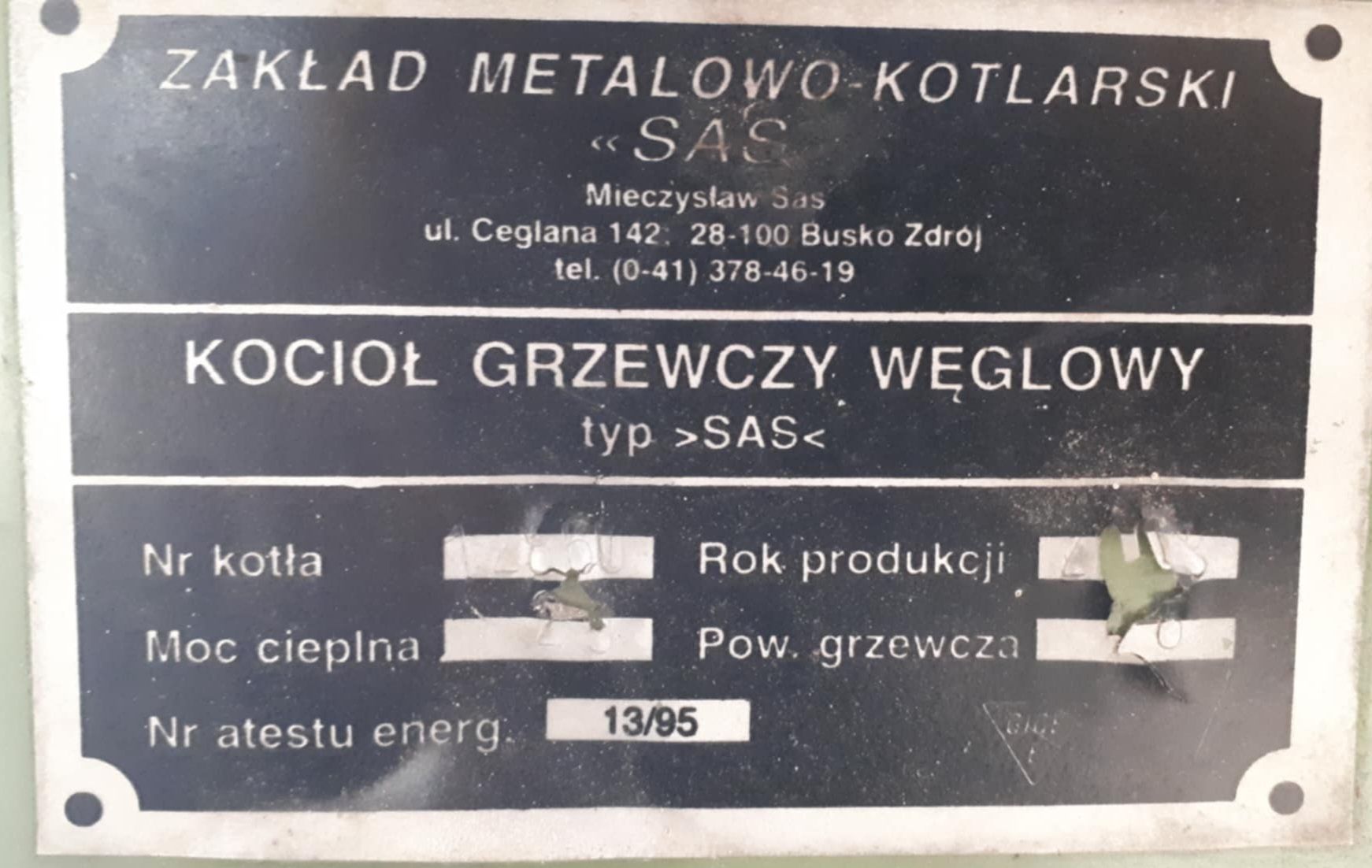Kocioł grzewczy Sas 29 kw na cześci