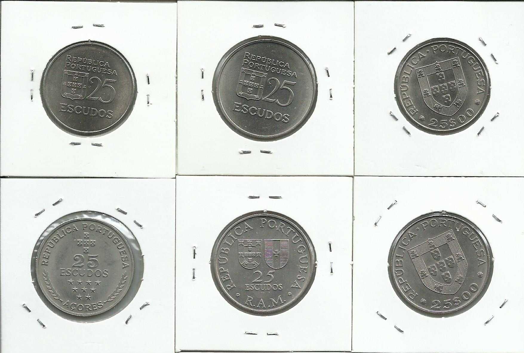 11 moedas portuguesas de 25$00 diferentes – Cupro-Níquel