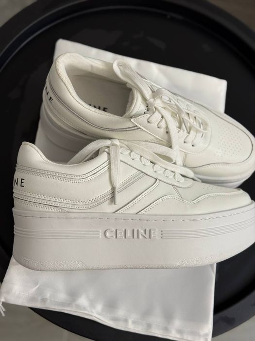Кроссовки белые кожаные celine