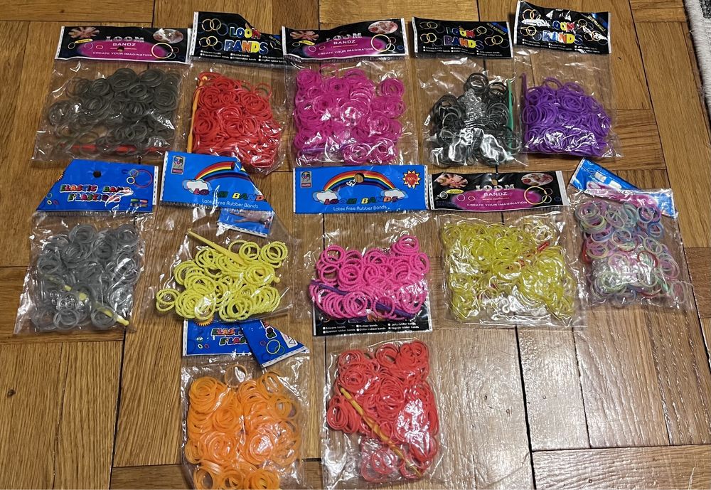 Loom Bands gumki 11 kolorow warkoczyki bransoletki