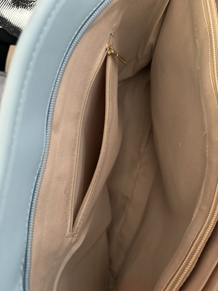 Mala / Shooper azul e castanha