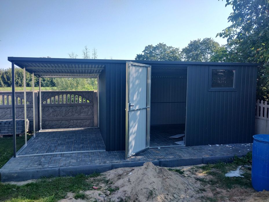 Garaż blaszany 3x5. Konstrukcja ocynkowana. Producent