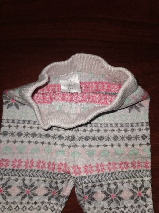 Ciepłe spodnie, grube legginsy sweterkowe Early Days 62 68 zimowe