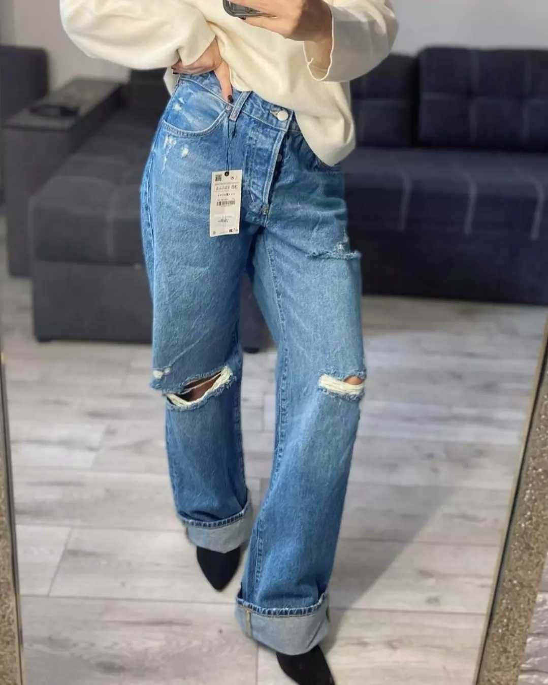 Стильні джинси кльош ZARA Zw Loose FIT Low RISE