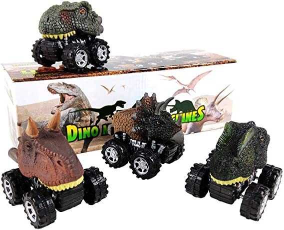 Машинка динозавр DINOBROS Dinosaur Toy Pull Back Cars 4 Pack