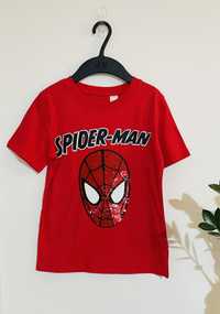 H&M koszulka Spider Man cekiny 122/128