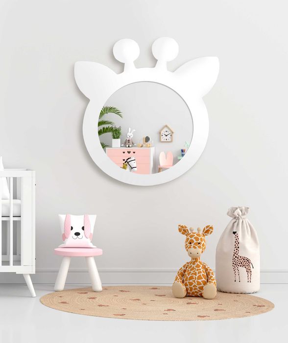 Lustro dekoracyjne dla dziecka w ramie mdf - ŻYRAFA 79x75 cm - ALFARAM
