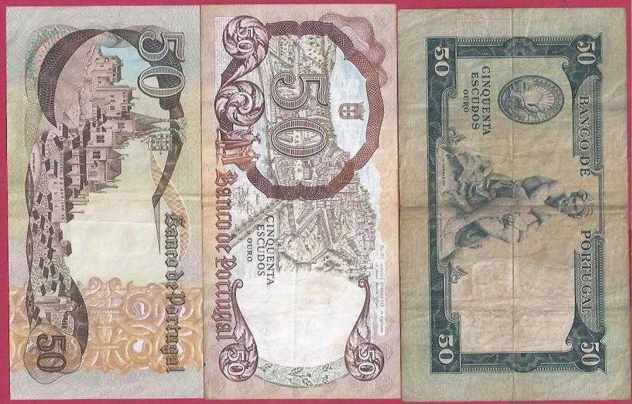 Notas   3   da Republica  50$ escudos  Diferentes
