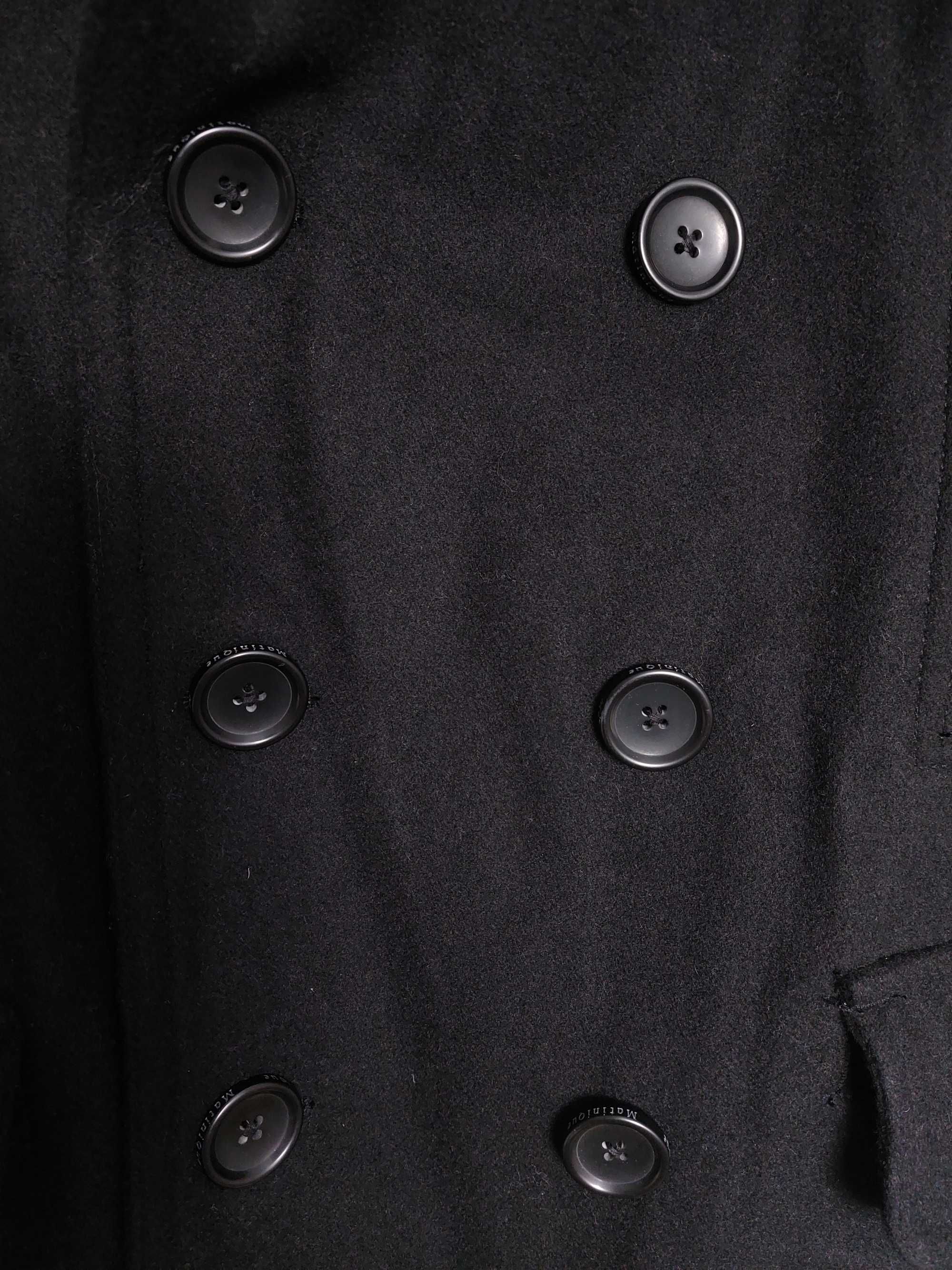 Czarny wełniany krótki płaszcz męski rozmiar M Matinique