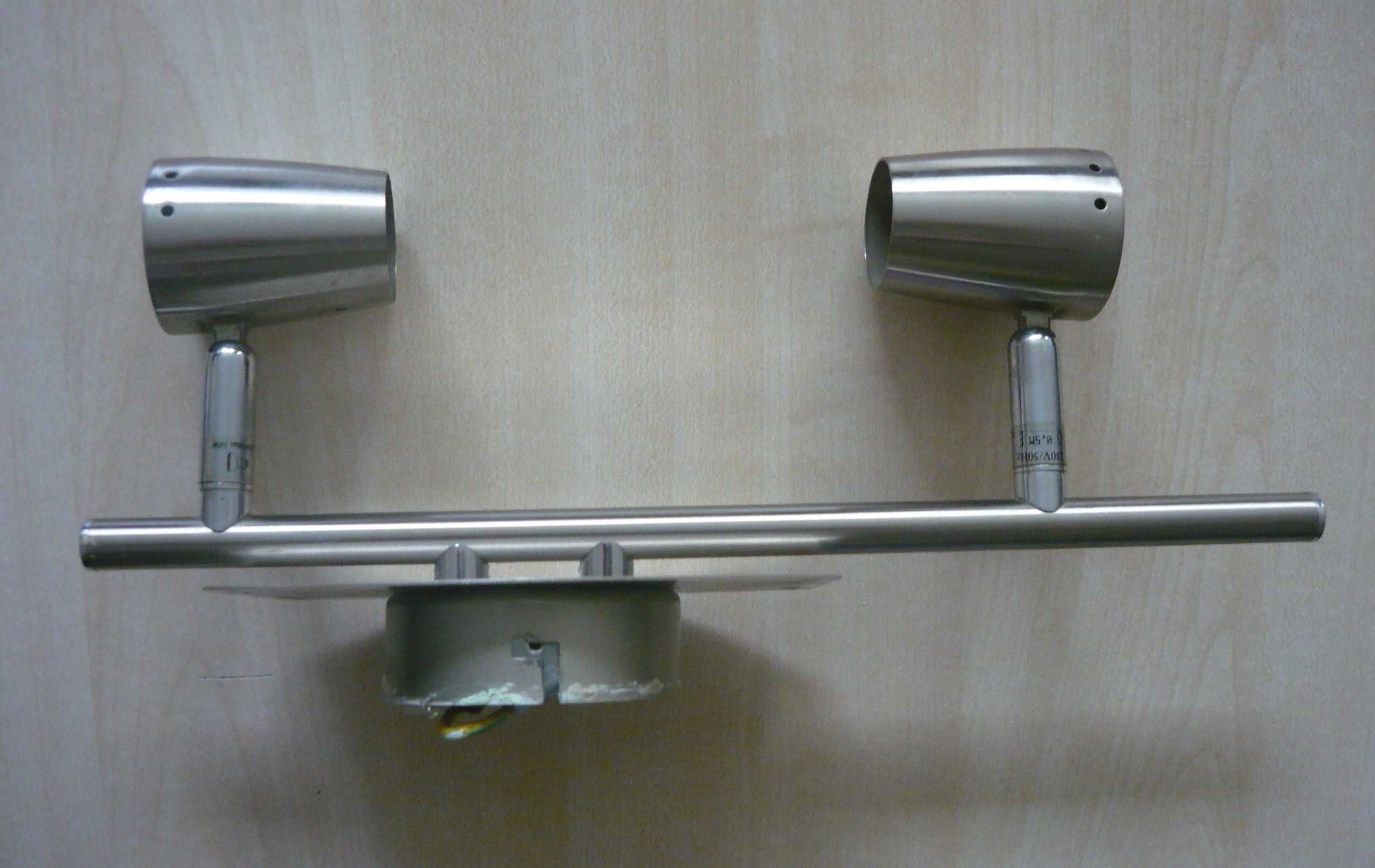 lampa sufitowa  ścienna spot 2  srebrna metalowa