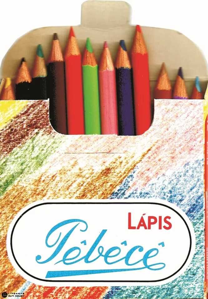 1 x 12 lápis de cor antigos da marca PEBECE - 1950's