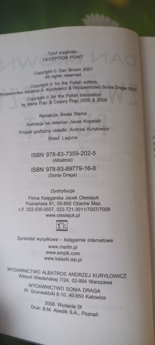 Dan Brown Cyfrowa Twierdzą i Zwodniczy Punkt