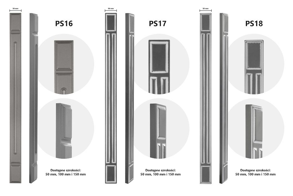 Pilastry meblowe lakier/folia - 50 mm, 100 mm i 150 mm - dużo wzorów
