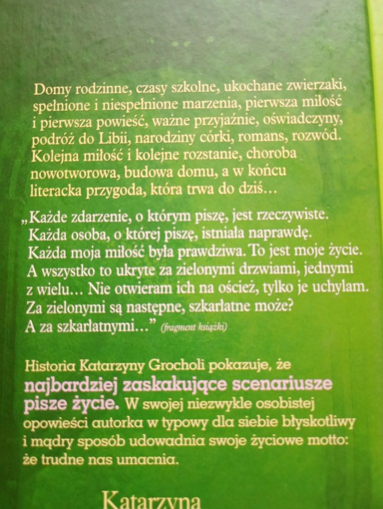 Zielone drzwi. Trzepot skrzydeł. Osobowość ćmy. Katarzyna Grochola.