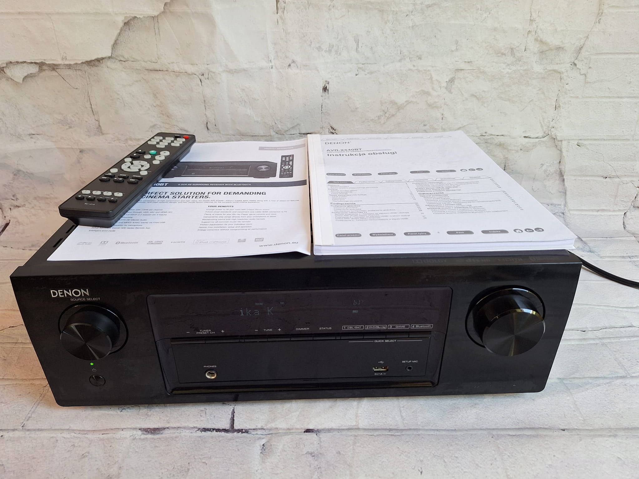 5.1 Denon AVR-540Bt Bluetooth  4K60p  HDCP2.2  HDR USB ARC  DSD