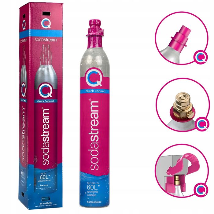 Różowa butla CO2 SodaStream