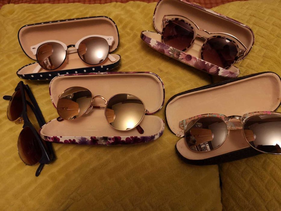 5 par okularów z futerałami Primark i H&M