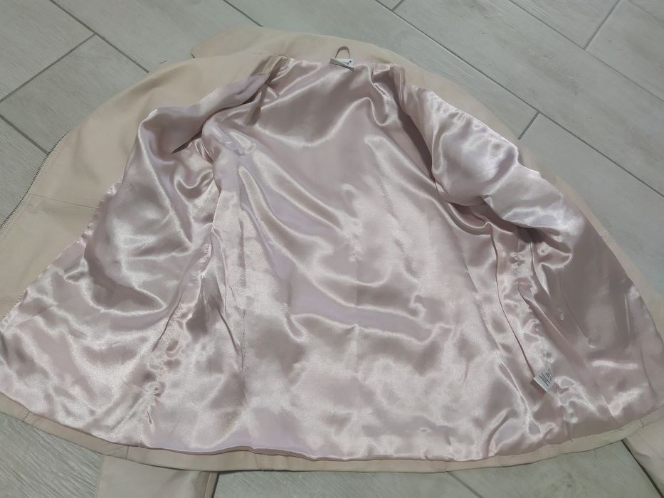 Куртка косуха з натуральної шкіри рожева