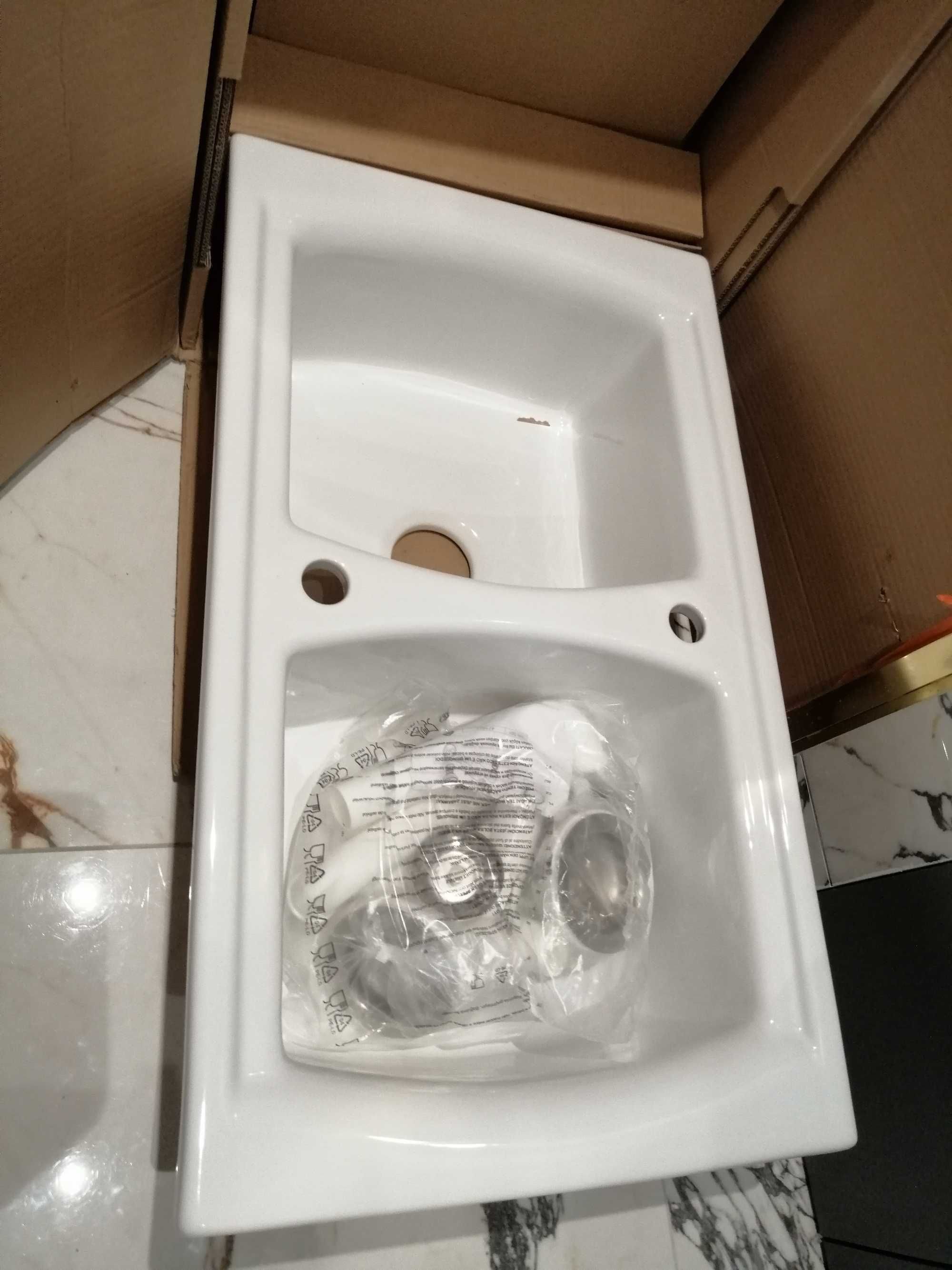 Zlewozmywak Deante LUSITANO ZCL 620N Ceramiczny Biały połysk