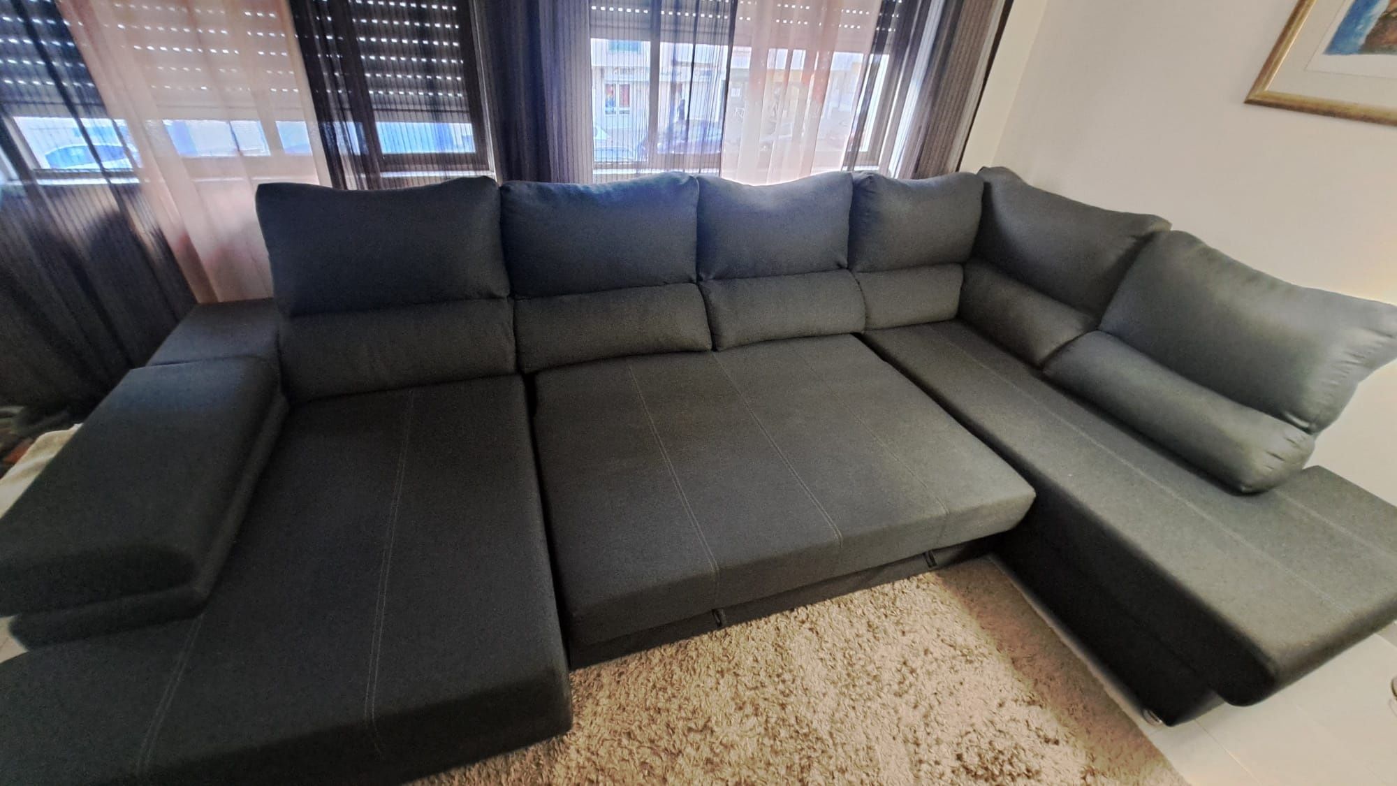 Sofá de canto com cama 5 lugares BARI XXL lado direito