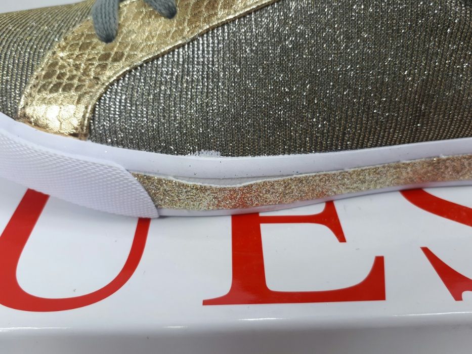 Sneakersy GUESS złote srebrne brokat FLMEG1FAM12 eu 40 trampki obuwie