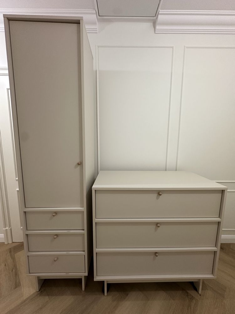 Słupek i komoda, zestaw mebli japandi wysokosc 210 cm