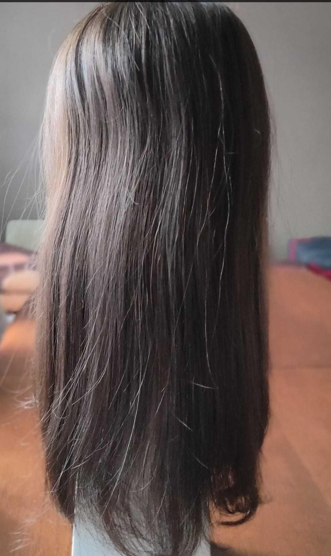 Topper damski włosy naturalne słowiańskie kolor naturalny brąz