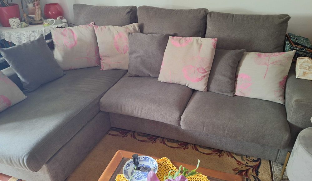 sofa chaise longue cinza