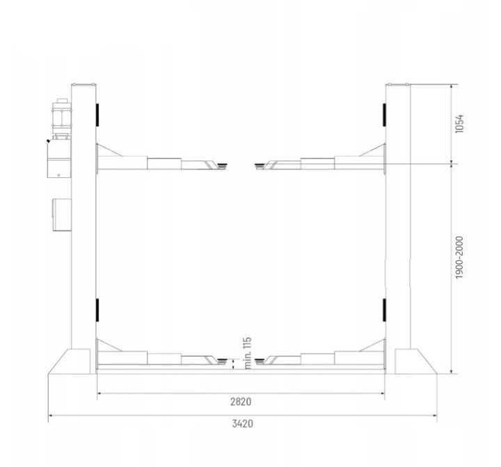 Podnośnik dwukolumnowy 4200KG 400V automatyczny ST4200E MellPro