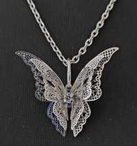 Naszyjnik srebrny motyl z cyrkonią