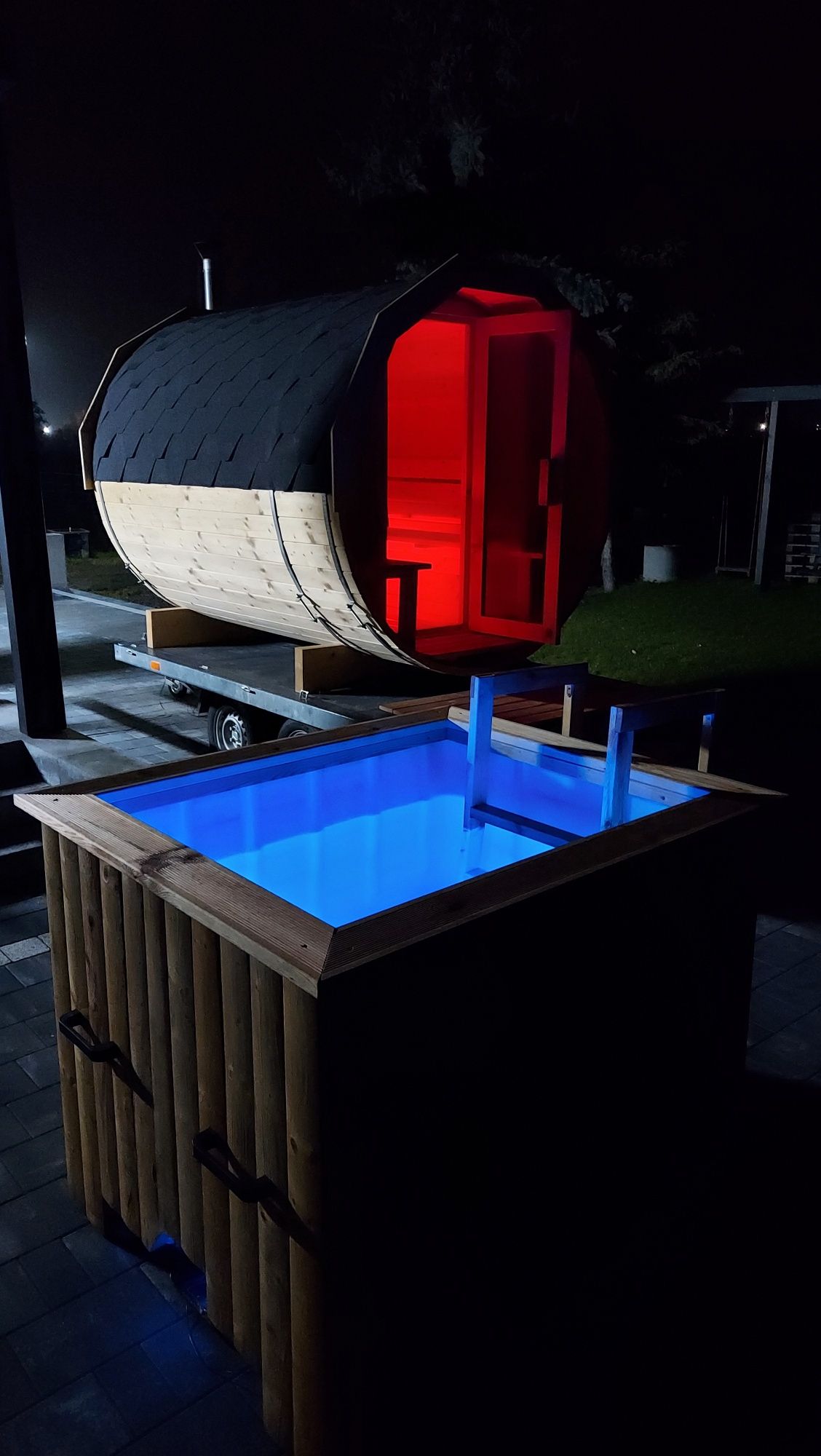 Sauna mobilna jacuzzi gorąca balia bania wynajem imprezy