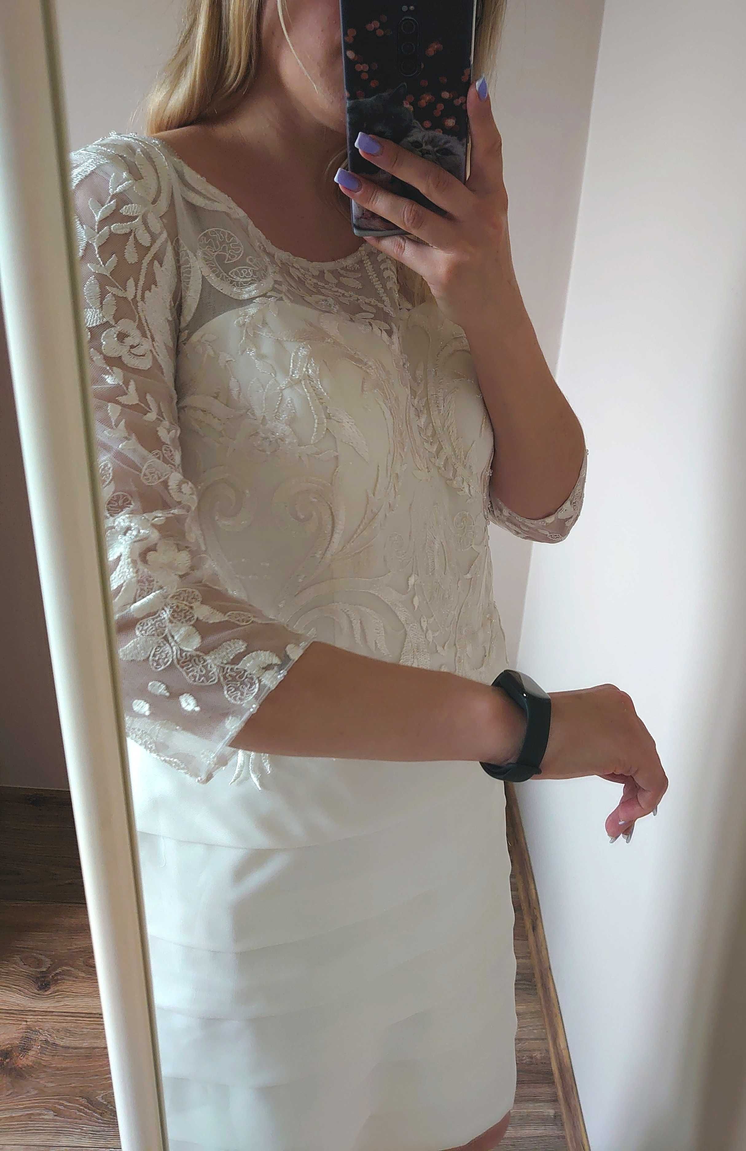 Biała suknia ślubna, może na wieczór