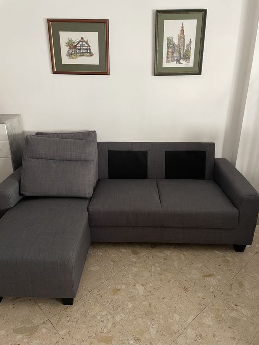 Sofá Chaise Longue Cinzento