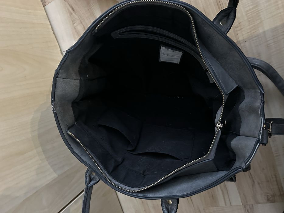 Szara duża elegancka torebka na codzień