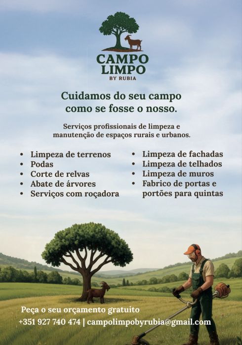 Limpeza de terrenos, jardins e afins
