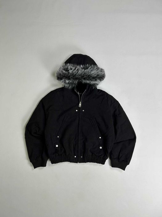 Бомбер чорний MA-1 з хутром аляска куртка курточка черная opium M L S