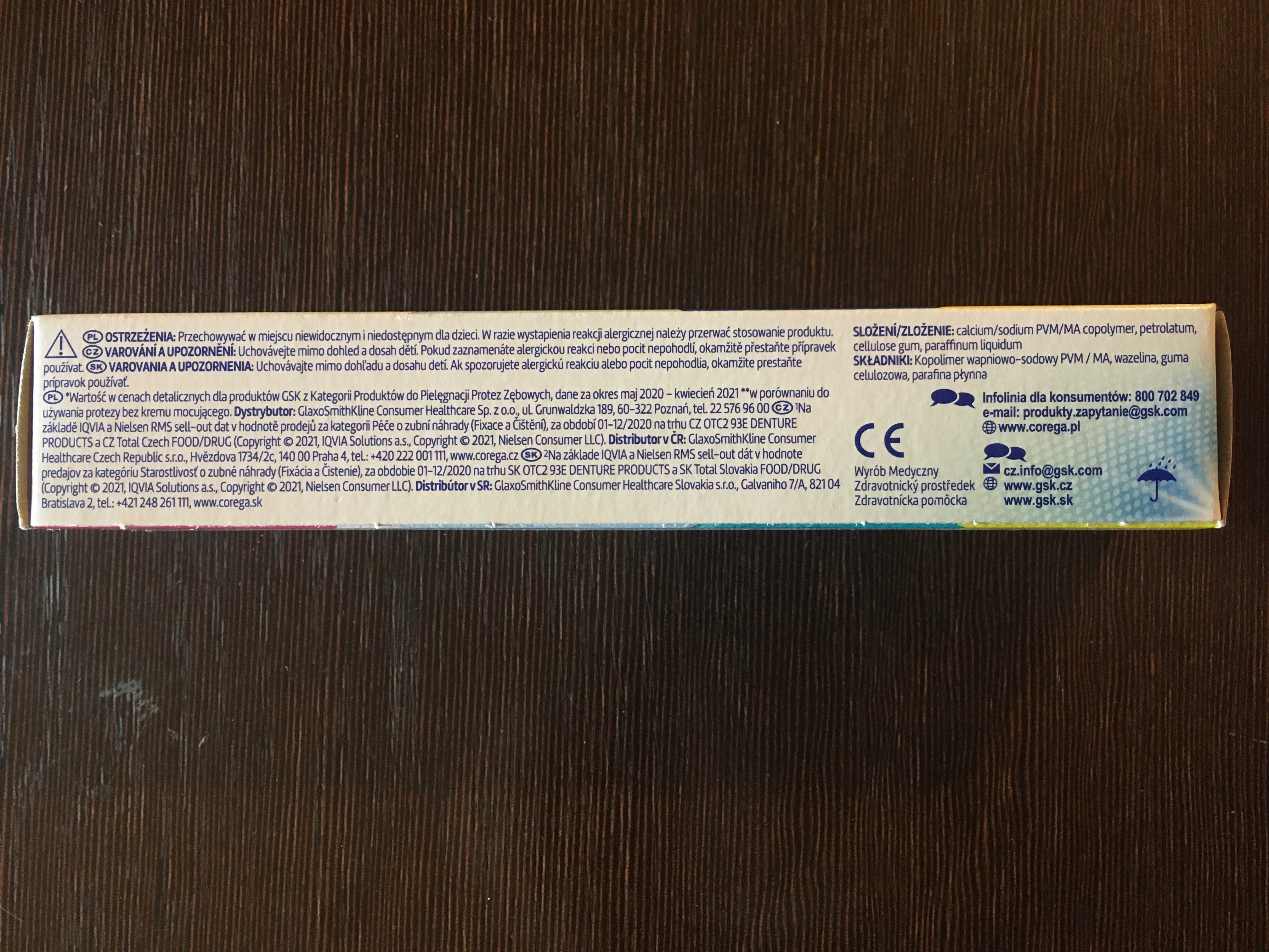 COREGA 70g Kremy mocujące do protez zębowych - Smak Neutralny