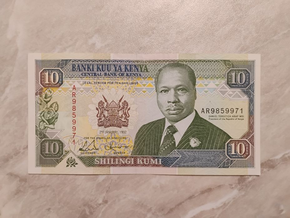 Banknot Kenia - 10 szylingów z 1992 r.