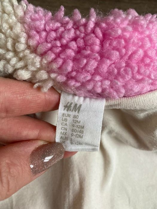 Дитяча демісезонна флісова куртка шерпа для дівчинки h&m 9-12 місяців