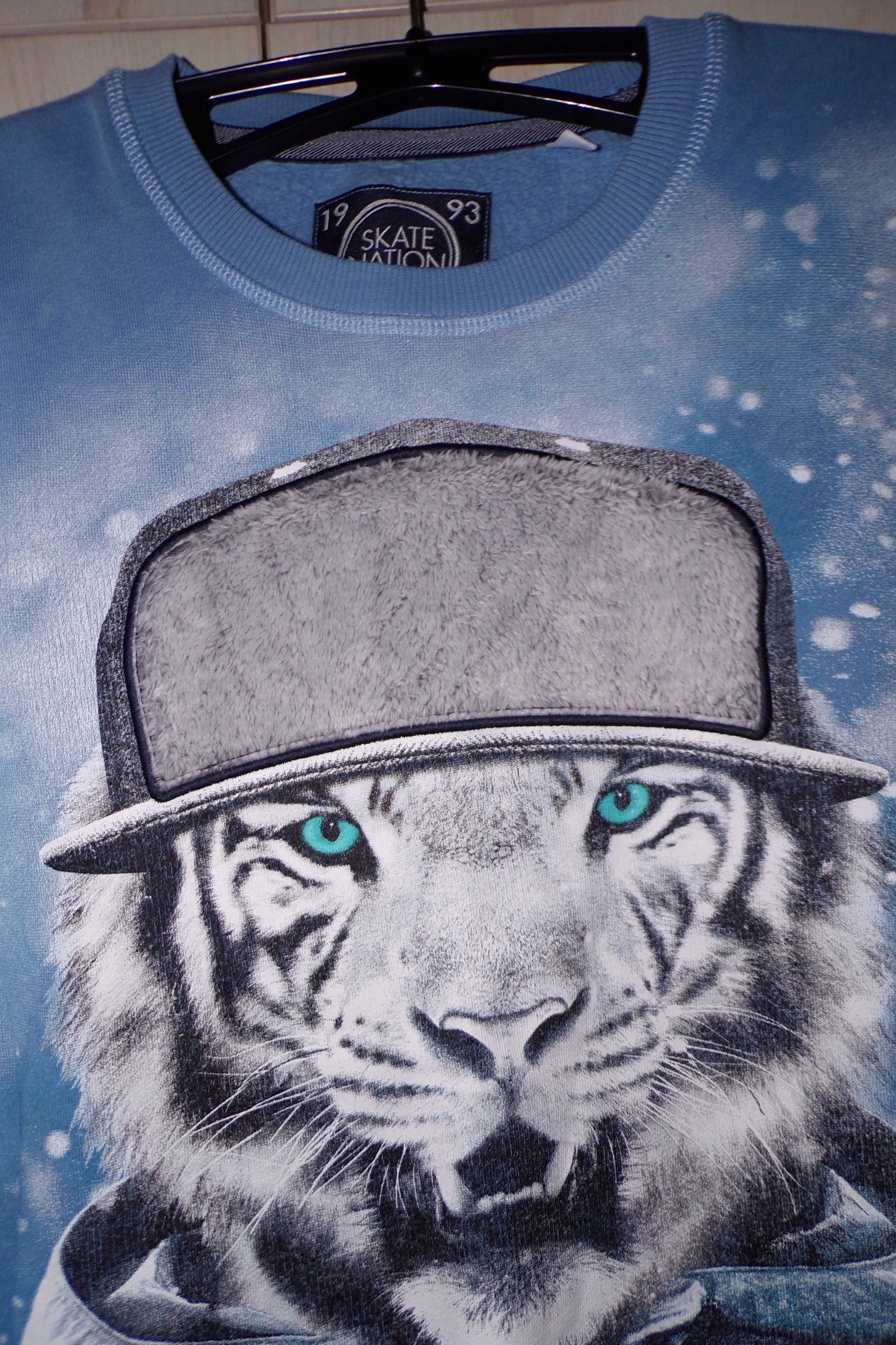 Ciepła bluza bajowa z pięknym tygrysem rozm.158-164cm C&A