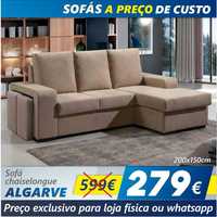 Sofá 2L + Chaise Long Reversível Algarve (200x150cm)