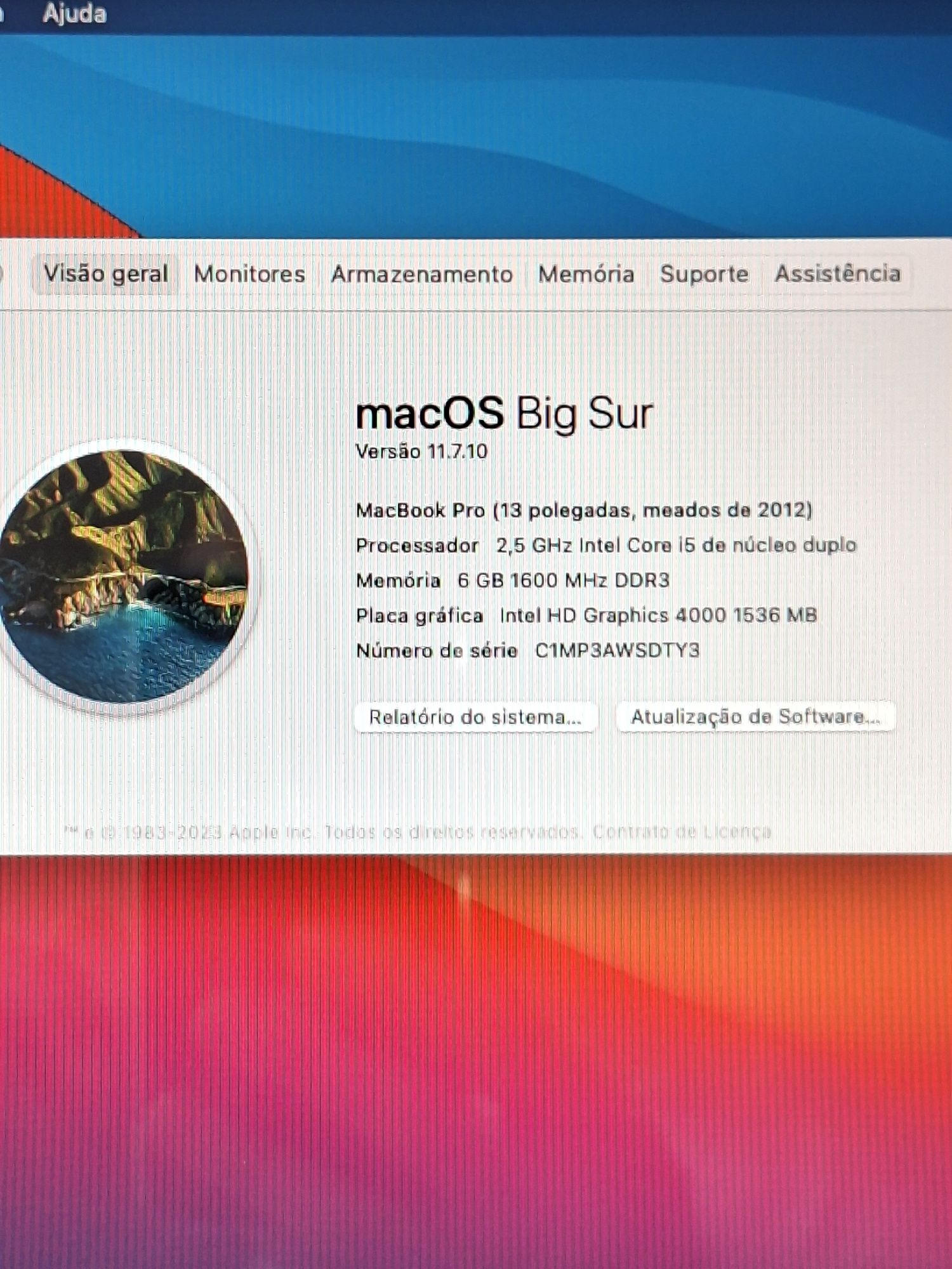 MacBook Pro 2012 | 13'' | Core i5 | 2,5 Ghz | 6 GB RAM | 512 GB HD