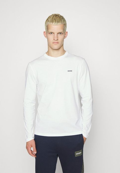 Koszulka z długim rękawem biała z logo Hugo S