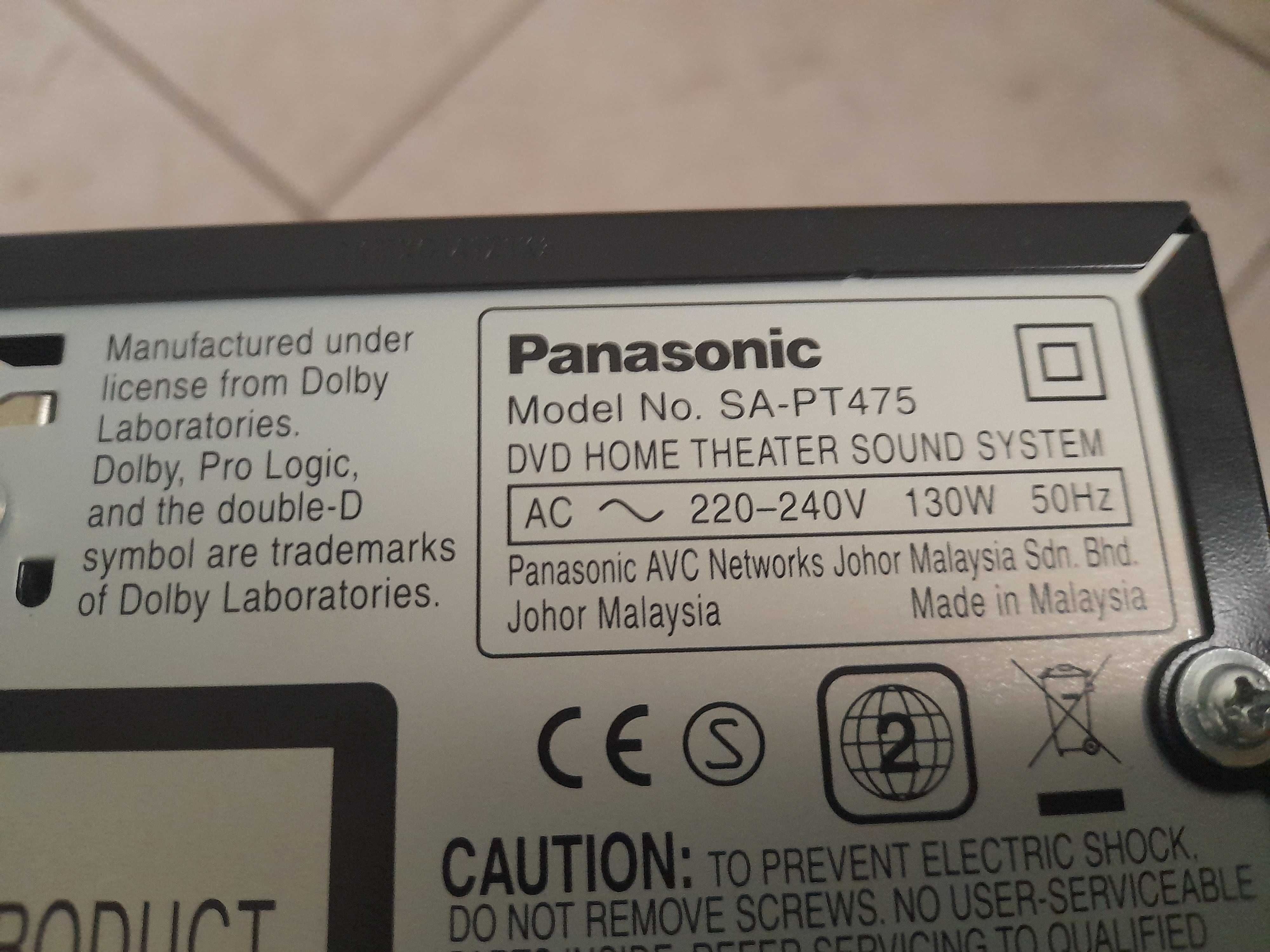 Kino domowe PANASONIC PT 475 -uszkodzone